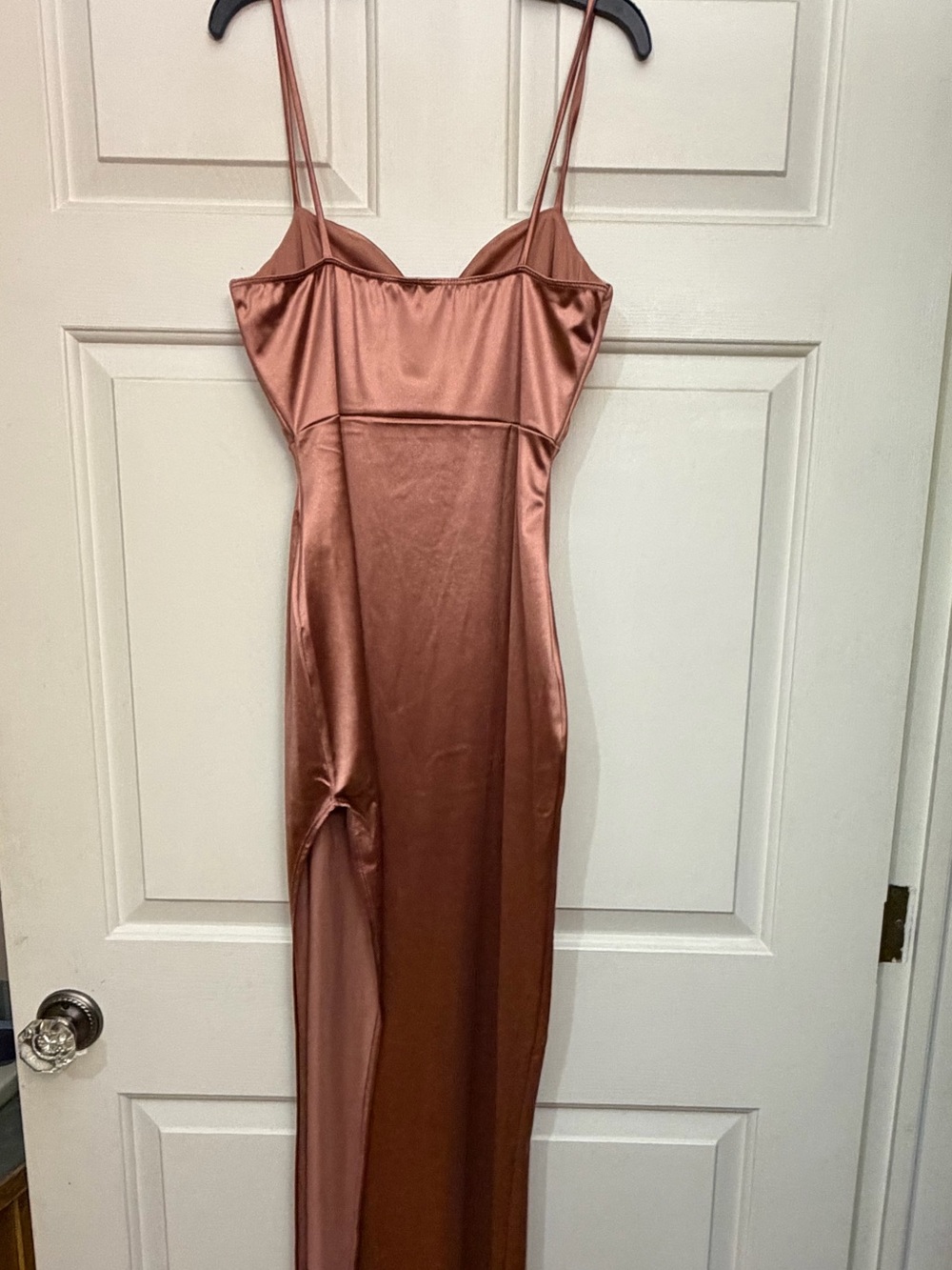 Windsor Satin Dress in Rose Gold - Picture 2 of 5